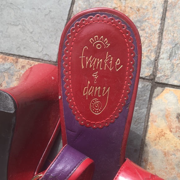 Red wedge sandals size 10 comfortable - Picture 4 of 7